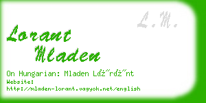 lorant mladen business card